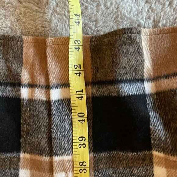 Womens Multicolor Plaid Long Sleeve Button Up Collared Boho Shacket Jacket - Picture 4 of 7